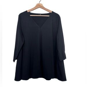 COS black V-Neck cotton Jersey‎ Top Size M